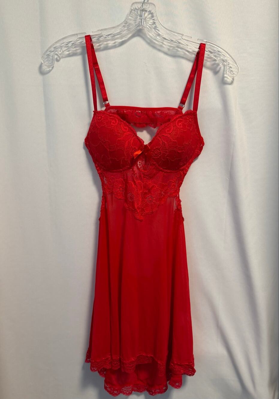 Shirley of Hollywood Red Lingerie Dress - Refer to measurements for sizing